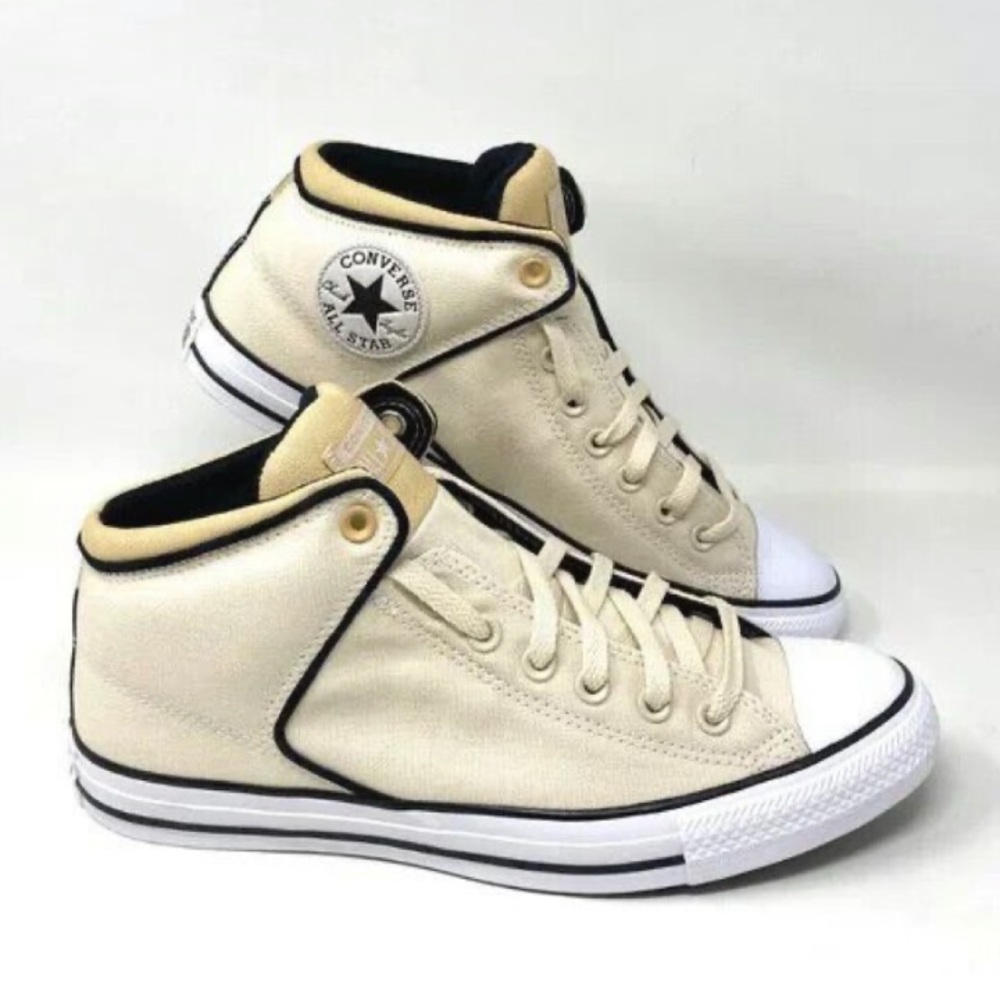 Converse High-Tops in Cream and Black
